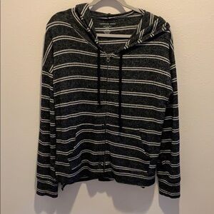 American Eagle Soft&Sexy Plush Gray&White Hoodie M​​​​​​​​​​​​​​​​​​